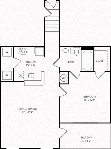 One-Bedroom Floor Plan A1U | Sovereign Overland Park Apartments